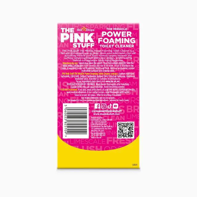 Alt view image 3 of 6 - The Pink Stuff Miracle Power Foaming Toilet Cleaner, SelfActivating Stain Remover, 10.5 oz, 3 Treatments