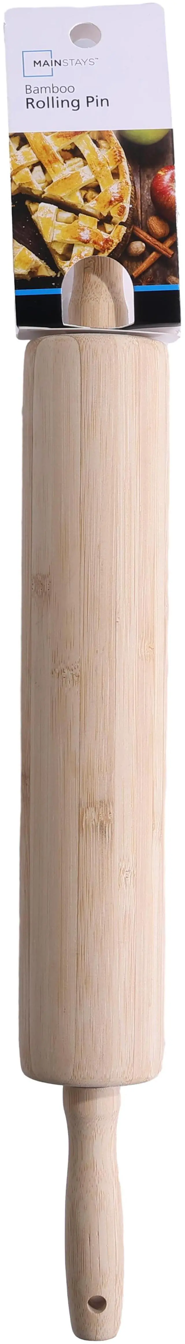 Main image of Mainstays Classic Bamboo Rolling Pin, Natural Bamboo, 18.3" x 2.16", Dough Roller Baking Tool for Pastry, Cookie & Pizza
