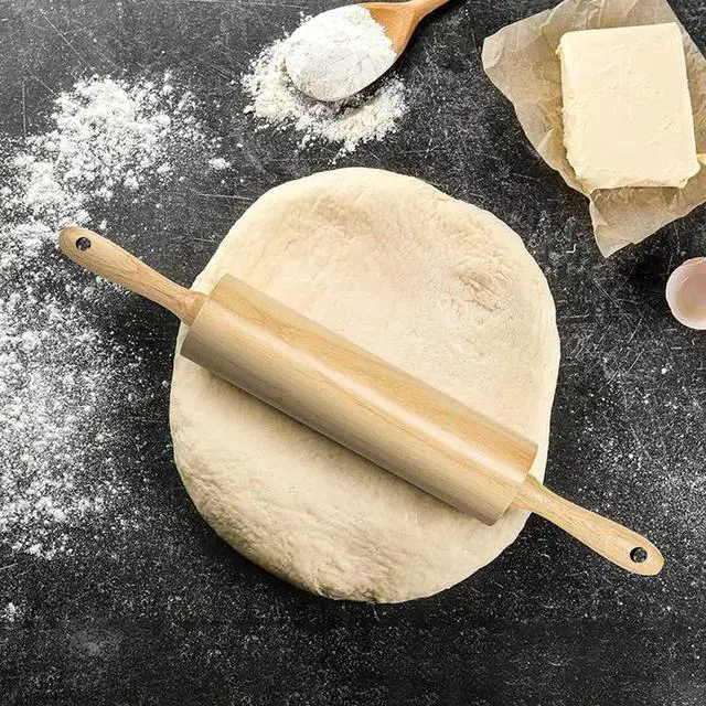 Alt view image 3 of 5 - Mainstays Classic Bamboo Rolling Pin, Natural Bamboo, 18.3" x 2.16", Dough Roller Baking Tool for Pastry, Cookie & Pizza