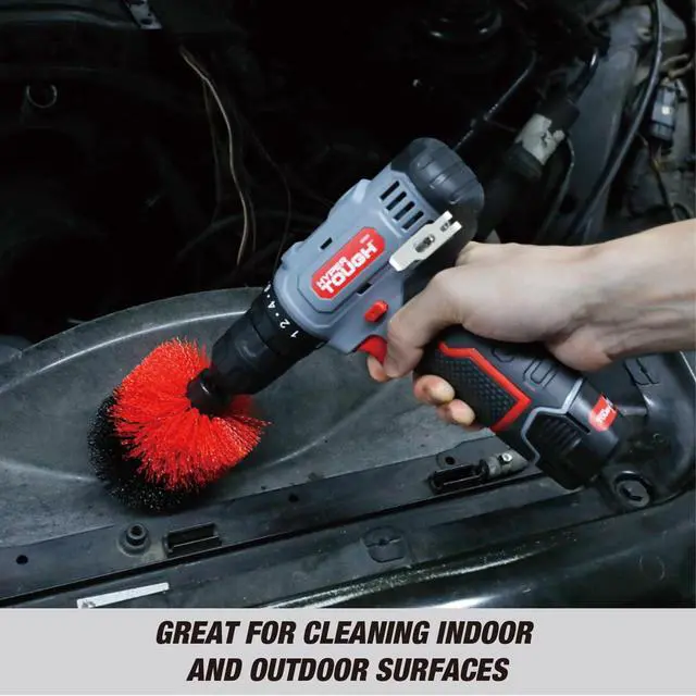 Alt view image 7 of 7 - Hyper Tough 3Piece Nylon Bristle Scrub Brush Set, Power DrillAttached Cleaning Brushes with 1/4Inch Hex Shank