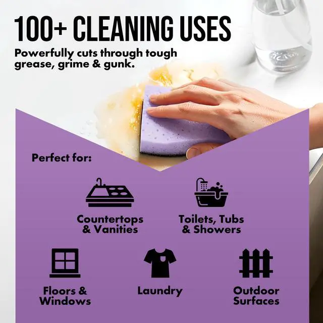 Alt view image 4 of 7 - Harris 30% Vinegar Concentrate MultiPurpose Cleaner, Lavender Scent, 6X Stronger Than Regular Household Vinegar, Makes 16 Gallons, 32 fl oz