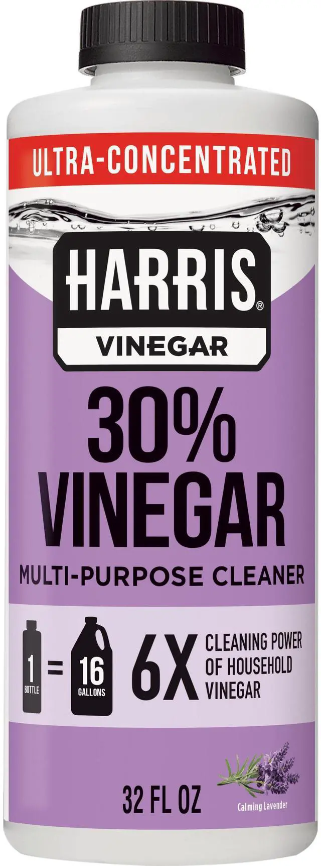 Alt view image 2 of 7 - Harris 30% Vinegar Concentrate MultiPurpose Cleaner, Lavender Scent, 6X Stronger Than Regular Household Vinegar, Makes 16 Gallons, 32 fl oz
