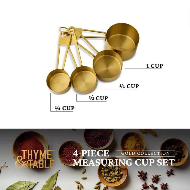Alt view image 2 of 5 - Thyme & Table Gold Stainless Steel Nesting Measuring Cup Set, 4-Piece