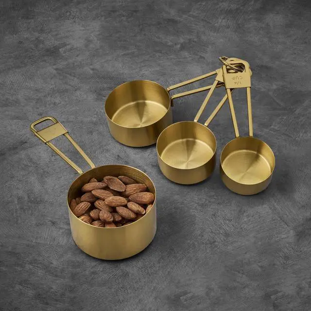 Alt view image 4 of 5 - Thyme & Table Gold Stainless Steel Nesting Measuring Cup Set, 4-Piece