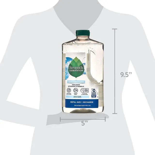 Alt view image 6 of 6 - Seventh Generation Dish Soap Liquid Refill, Fresh Free and Clear, 50 fl oz
