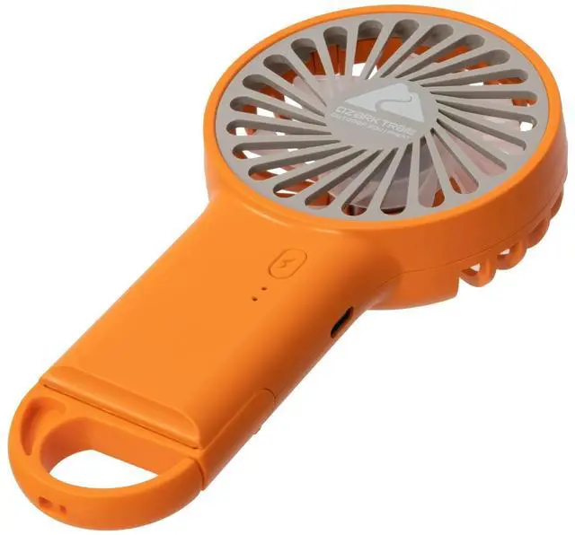 Alt view image 2 of 6 - Ozark Trail Rechargeable Handheld Fan, USB-C Charging, 3 Speed Settings, Orange