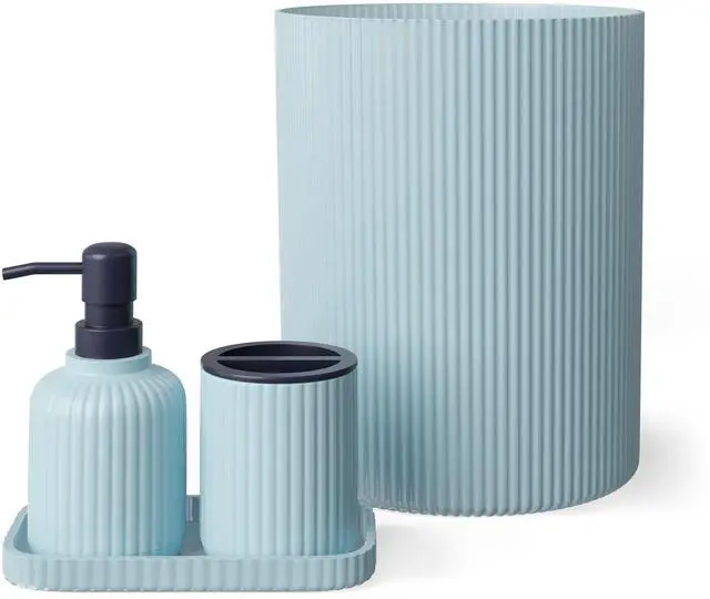 Main image of Mainstays 4-Piece Kids Bath Accessory Set, Blue