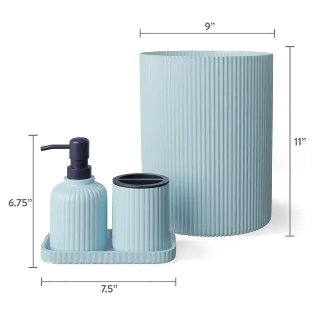 Alt view image 6 of 7 - Mainstays 4-Piece Kids Bath Accessory Set, Blue