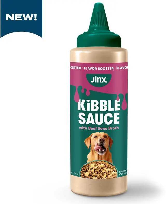 Main image of Jinx Beef Bone Broth Kibble Sauce Dog Meal Topper, 12 oz Bottle