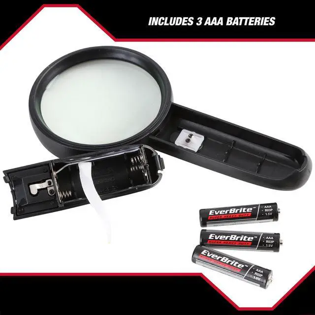 Alt view image 2 of 5 - Hyper Tough 3x LED Lighted Magnifying Glass