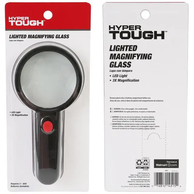 Alt view image 4 of 5 - Hyper Tough 3x LED Lighted Magnifying Glass