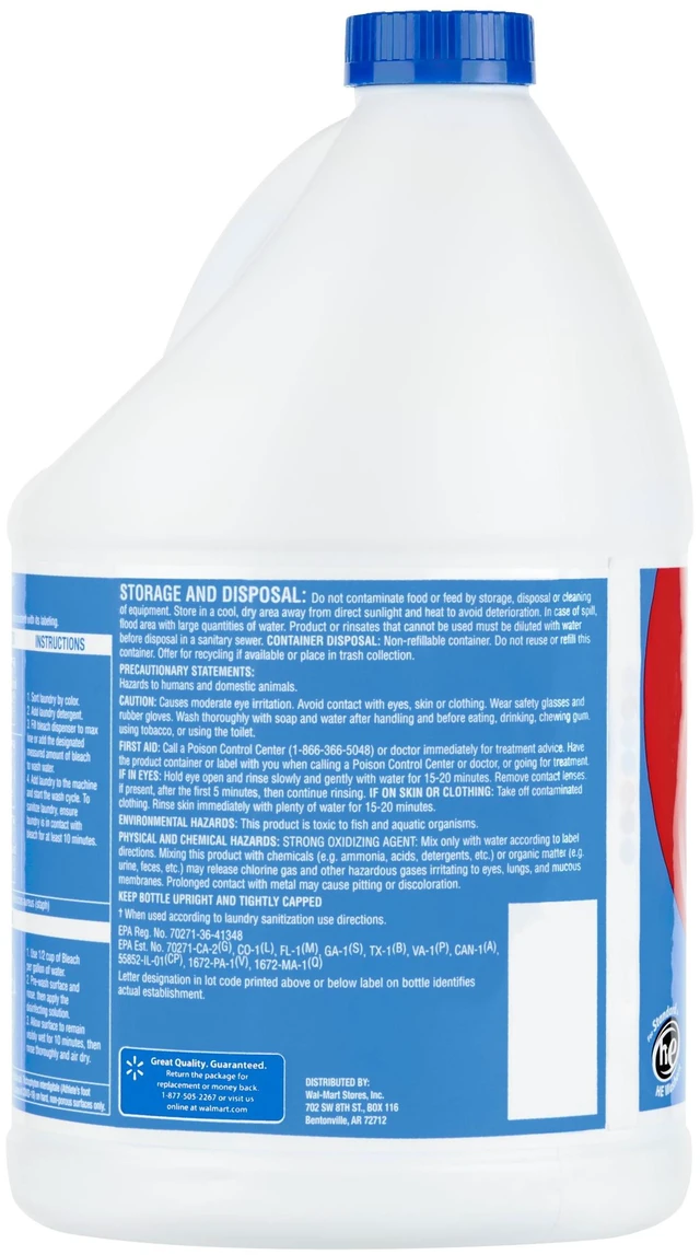 Alt view image 6 of 6 - Great Value Low Splash Concentrated Bleach, 121 fl oz