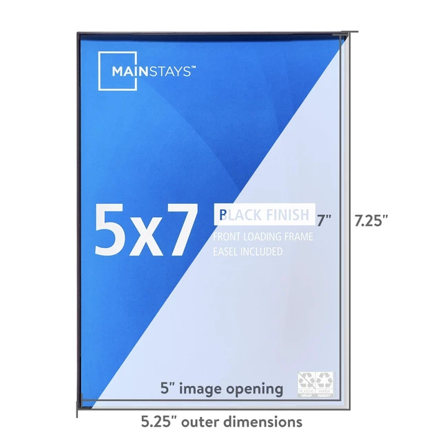 Alt view image 2 of 6 - Mainstays Front-Loading Picture Frames, 5 x 7, Black, for Wall or Tabletop, Set of 6