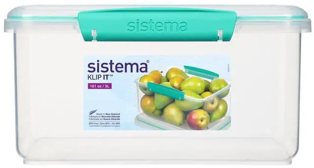 Main image of Sistema Klip-It 3 L Rectangle Plastic Food Storage Container