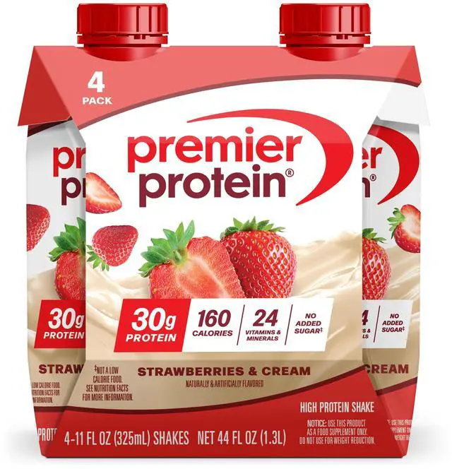 Main image of Premier Protein Shake, Strawberries & Cream, 30g Protein, 11 fl oz, 4 Ct