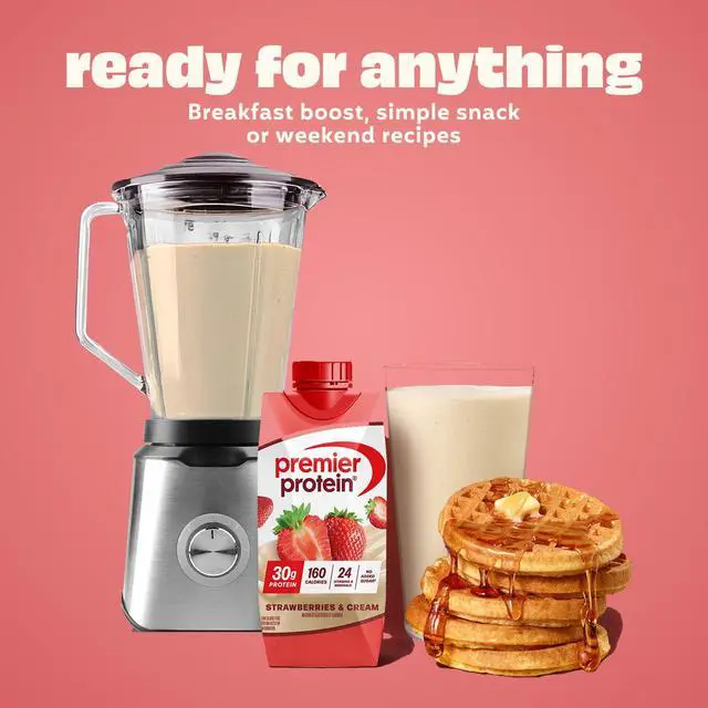 Alt view image 3 of 5 - Premier Protein Shake, Strawberries & Cream, 30g Protein, 11 fl oz, 4 Ct