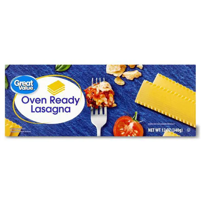 Alt view image 3 of 6 - Great Value Oven Ready Lasagna Pasta, 12 oz, 6 Pack