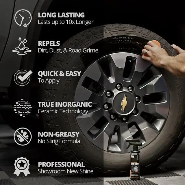 Alt view image 5 of 6 - Cerakote Rapid Ceramic Tire Coat Kit with Foam Applicator Pad, Long-Lasting Tire Shine, 8 fl oz
