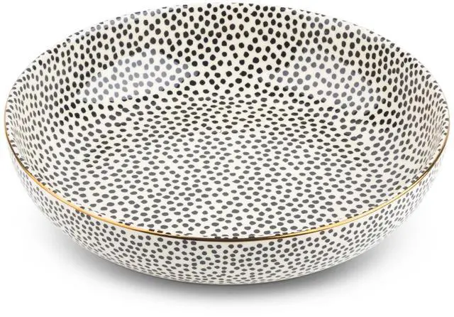Main image of Thyme & Table Black and White Dot Ceramic Serve Bowl