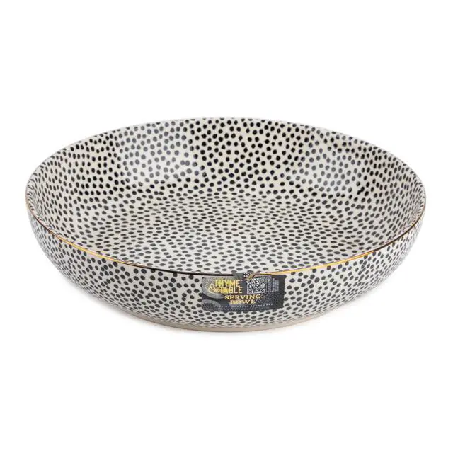 Alt view image 2 of 5 - Thyme & Table Black and White Dot Ceramic Serve Bowl
