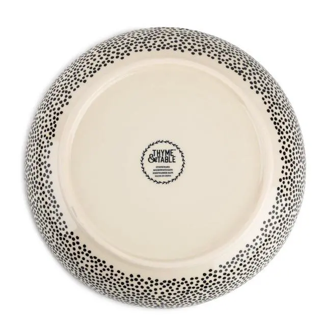 Alt view image 3 of 5 - Thyme & Table Black and White Dot Ceramic Serve Bowl