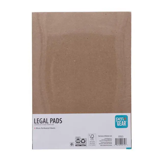 Alt view image 3 of 6 - Pen+Gear Legal Pads, Wide Ruled, 8.5" x 11", White, 50 Sheets, 12 Pack