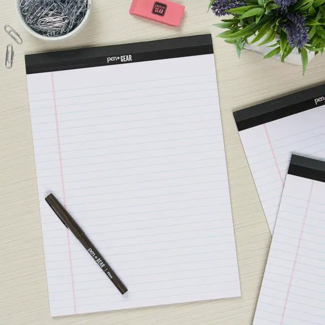 Alt view image 4 of 6 - Pen+Gear Legal Pads, Wide Ruled, 8.5" x 11", White, 50 Sheets, 12 Pack