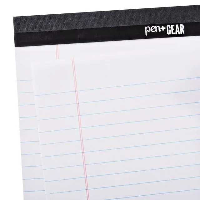 Alt view image 2 of 6 - Pen+Gear Legal Pads, Wide Ruled, 8.5" x 11", White, 50 Sheets, 12 Pack