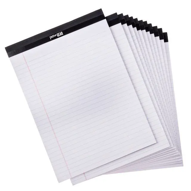 Alt view image 5 of 6 - Pen+Gear Legal Pads, Wide Ruled, 8.5" x 11", White, 50 Sheets, 12 Pack