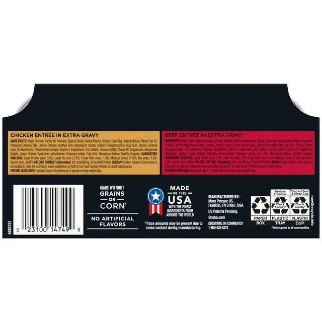 Alt view image 5 of 6 - Sheba Gravy Indulgence Entree Variety Pack Cat Food in Extra Gravy, 2.6 Oz Twin-Pack Trays, 24 Count
