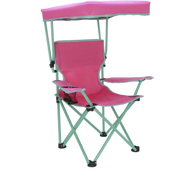 Main image of Ozark Trail Kids Canopy Chair with Safety Lock, 125 lb Capacity, Pink/Green