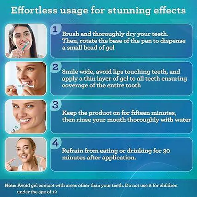 Alt view image 5 of 6 - GuruNanda Teeth Whitening Pen, 0.06 fl oz Up to 20 Uses, Hydrogen Peroxide Whitening Gel Pen, Gentle Vegan Formula, Mint Flavor, Cruelty-Free Portable Teeth Brightener for Daily Use