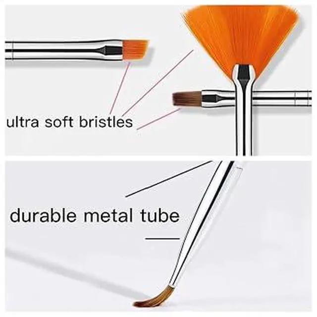 Alt view image 6 of 6 - 20Pcs Professional Nail Art Brushes Set, Multi-Type Fine Liner Flat Oval French Nail Painting Brushes, Premium Fiber Precision Nail Design Tools for DIY Manicure & Salon Nail Art