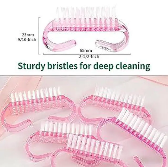 Alt view image 2 of 6 - 12 Pack Nail Cleaning Brushes, Ergonomic Handle Fingernail & Toe Nail Scrub Brushes, Sturdy Polypropylene Bristles Deep Clean Cuticle Nail Brush, Portable Pedicure Manicure Cleaner for Men Women, Asso