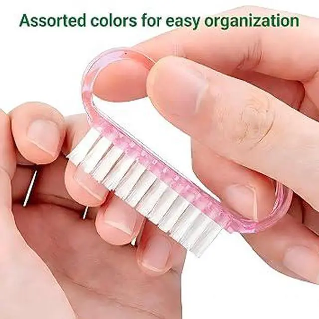 Alt view image 3 of 6 - 12 Pack Nail Cleaning Brushes, Ergonomic Handle Fingernail & Toe Nail Scrub Brushes, Sturdy Polypropylene Bristles Deep Clean Cuticle Nail Brush, Portable Pedicure Manicure Cleaner for Men Women, Asso