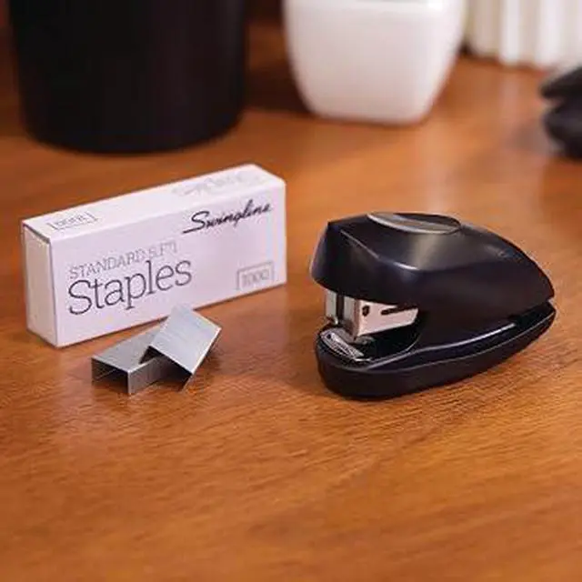 Alt view image 2 of 6 - Portable Swingline Tot Mini Stapler, 12 Sheet JamFree Stapler with Builtin Remover, PreLoaded with 1000 Staples, Black for School Office Home
