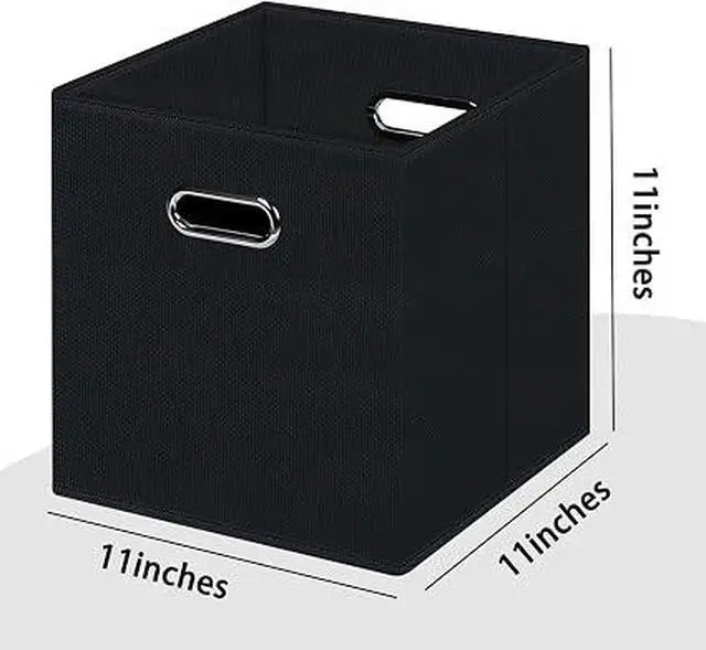 Alt view image 2 of 6 - Collapsible Fabric Storage Cubes, Sturdy Reinforced Dual Handle Storage Bins, Foldable Organizer Baskets for Multi-Purpose Home Storage