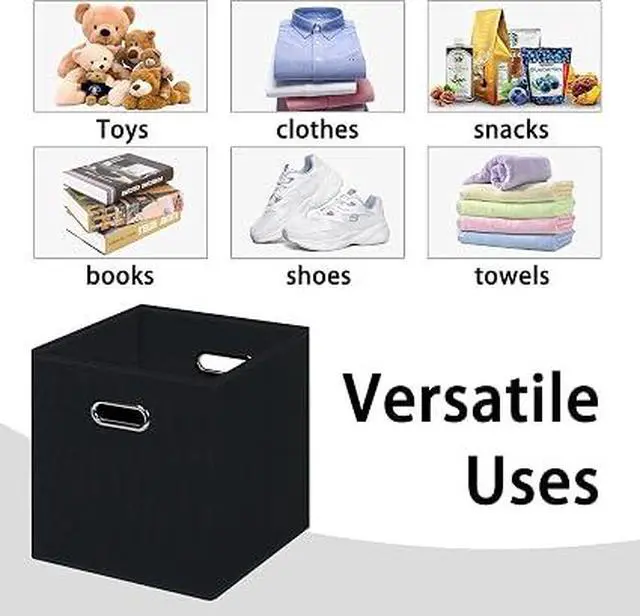 Alt view image 5 of 6 - Collapsible Fabric Storage Cubes, Sturdy Reinforced Dual Handle Storage Bins, Foldable Organizer Baskets for Multi-Purpose Home Storage