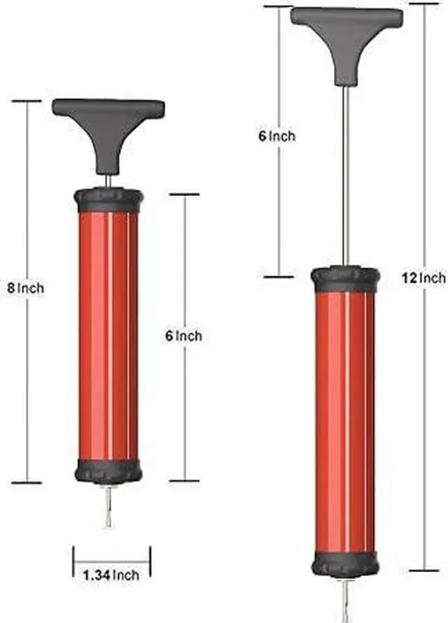 Alt view image 2 of 6 - Universal Sports Ball Pump Kit, Portable Hand Air Inflator with Needles & Hose for All Sports Balls & Inflatables