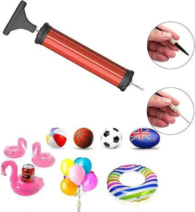 Alt view image 4 of 6 - Universal Sports Ball Pump Kit, Portable Hand Air Inflator with Needles & Hose for All Sports Balls & Inflatables