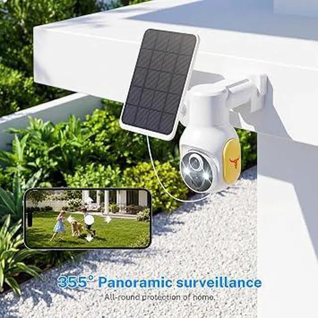 Alt view image 4 of 7 - No WiFi Solar Security Camera Outdoor, 4G LTE Cellular Wireless Camera, 360° Pan Tilt 1080P Color Night Vision Camera with Two-Way Audio & Smart Motion Alert