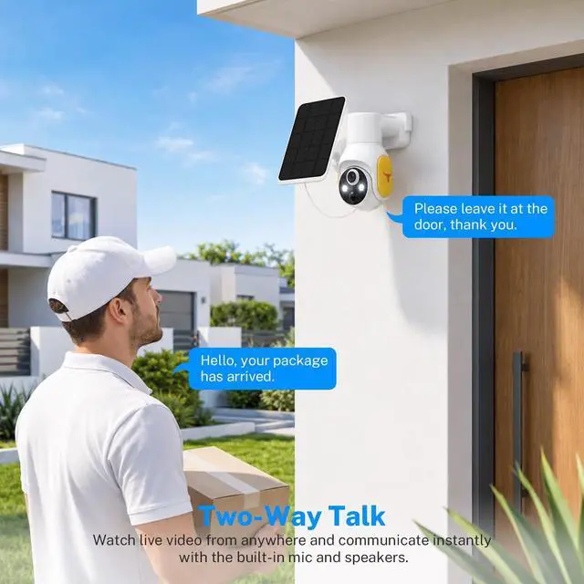 Alt view image 3 of 7 - No WiFi Solar Security Camera Outdoor, 4G LTE Cellular Wireless Camera, 360° Pan Tilt 1080P Color Night Vision Camera with Two-Way Audio & Smart Motion Alert