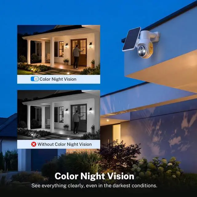 Alt view image 7 of 7 - No WiFi Solar Security Camera Outdoor, 4G LTE Cellular Wireless Camera, 360° Pan Tilt 1080P Color Night Vision Camera with Two-Way Audio & Smart Motion Alert