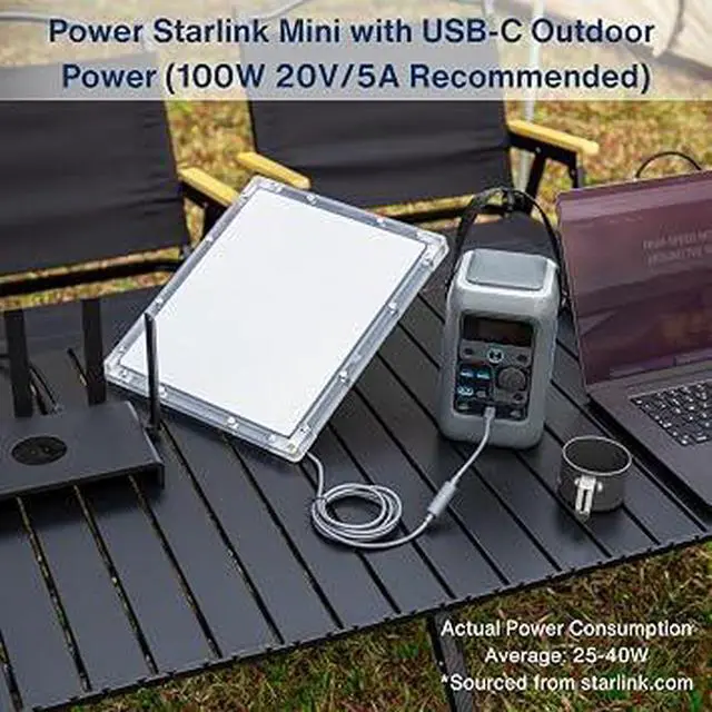 Alt view image 3 of 7 - USBC to DC Female Power Cable for Starlink Mini, 100W PD Adapter Cord with Trigger Chip, Waterproof HeavyDuty Wire for Power Bank Outdoor RV Camping Use