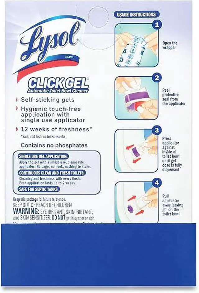 Alt view image 4 of 6 - 6 Count Lysol Click Gel Toilet Bowl Cleaner, Lavender Scent Automatic Toilet Freshener, No Bleach Long-Lasting Odor Prevention Bathroom Cleaner