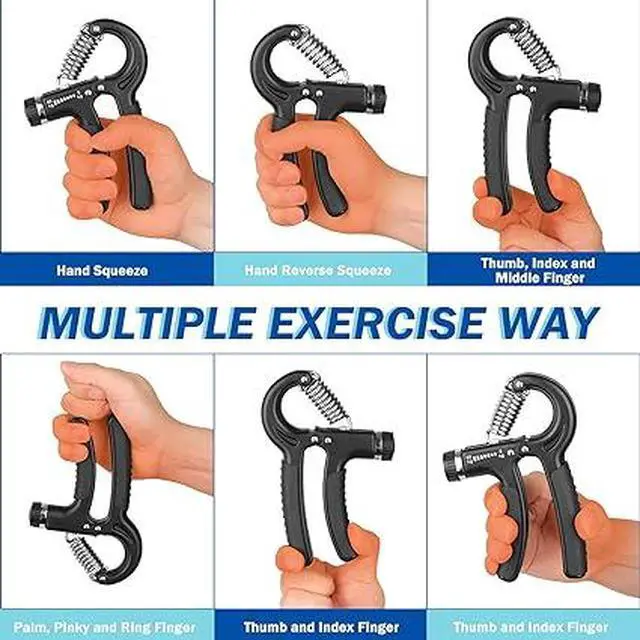 Alt view image 4 of 6 - 2 Pack Adjustable Hand Grip Trainer, 5-60kg Resistance Forearm Strengthener, Portable Hand Exerciser for Training & Recovery