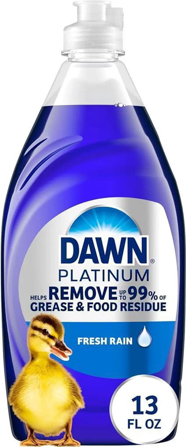 Main image of 13 oz Dawn Platinum Dishwashing Liquid, Fresh Rain Scent Advanced Grease-Fighting Dish Soap, Fast Cleaning Concentrated Detergent for Daily Household Use