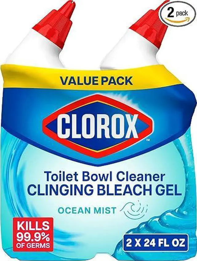 Main image of Clorox Bleach Gel Toilet Bowl Cleaner, Ocean Mist Scent, 24 Fl Oz 2 Pack, 3X Cleaning Disinfecting Stain Remover