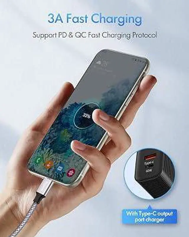 Alt view image 2 of 5 - etguuds 2Pack 2ft USBC to USBC Cable,60W PD Fast Charging Braided Charging Cord for iPhone 1517, Samsung, MacBook