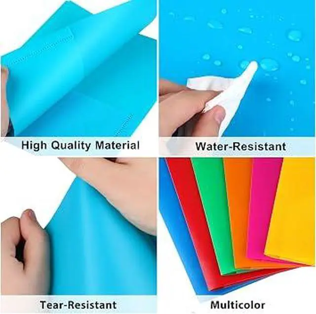 Alt view image 2 of 6 - 6 Pack Assorted Color Plastic Pocket Folders, Heavy Duty Letter Size File Organizer Folders